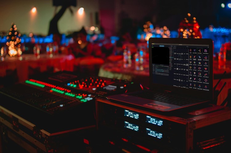 LaserOS being used to control laser lights by LaserCube at an indoor venue