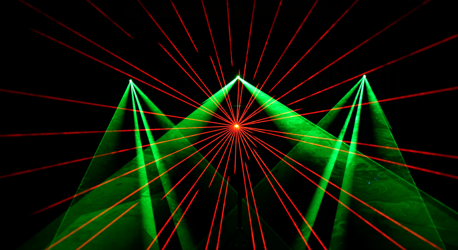 Laser show lights projectd by a LaserCube laser light show projector