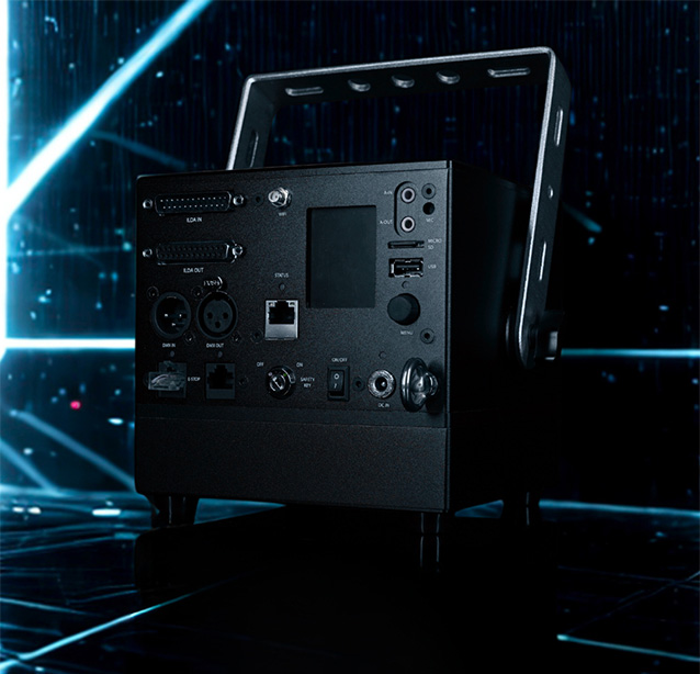 lasercube-ultra-8-new-md Image of Lasercube Ultra 8 with dark background showing laser lights