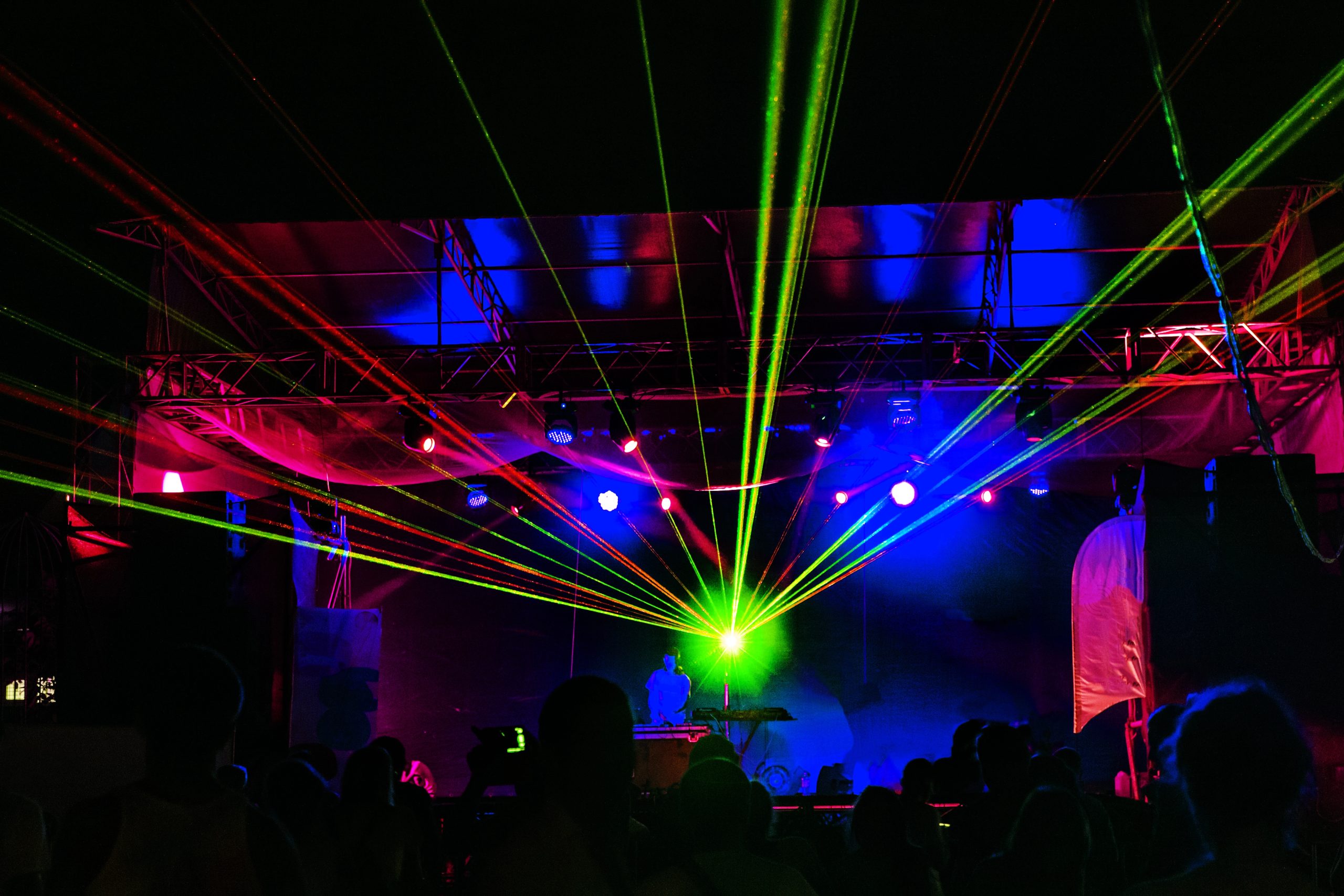 Laser show light from a rented laser light